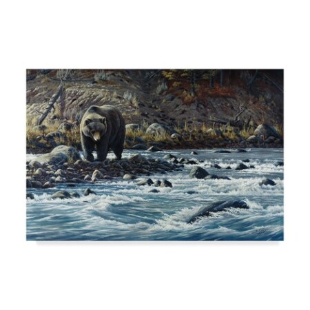 Trademark Fine Art Wilhelm Goebel 'Along The Yellowstone Grizzly' Canvas Art, 12x19 ALI33662-C1219GG